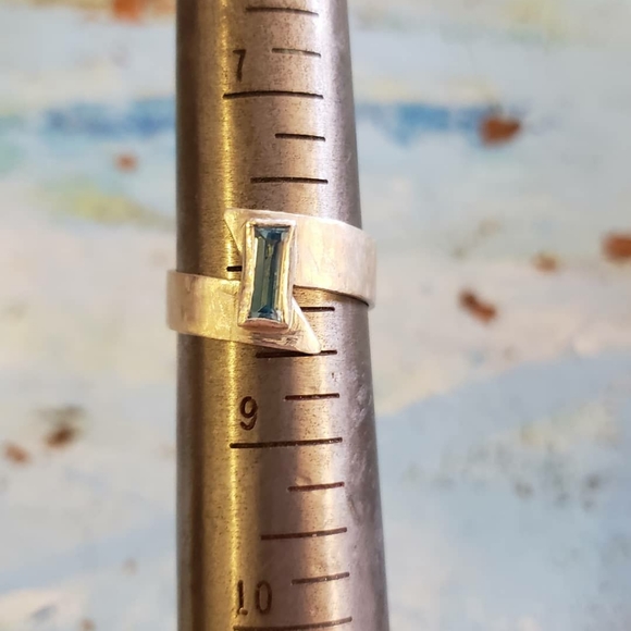 AQUAMARINE Zigzag Lightning Bolt Handmade S - Picture 9 of 10